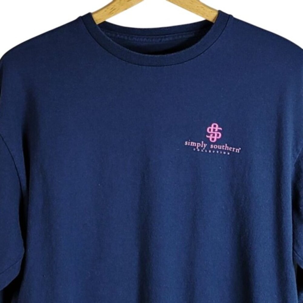 Simply Southern Women TShirt Blue Large Jesus Take Wheel Long Sleeve Jeep READ - Picture 3 of 10